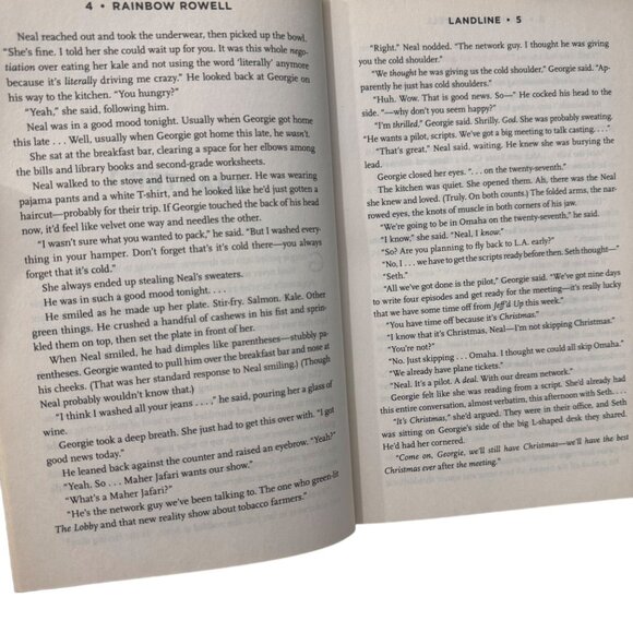 Rainbow Rowell Landline Hardcover Signed 1st Ed 2014 Hardcover DJ Humor - Picture 6 of 14